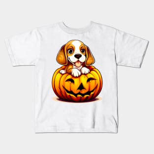 Beagle Dog inside Pumpkin #2 Kids T-Shirt